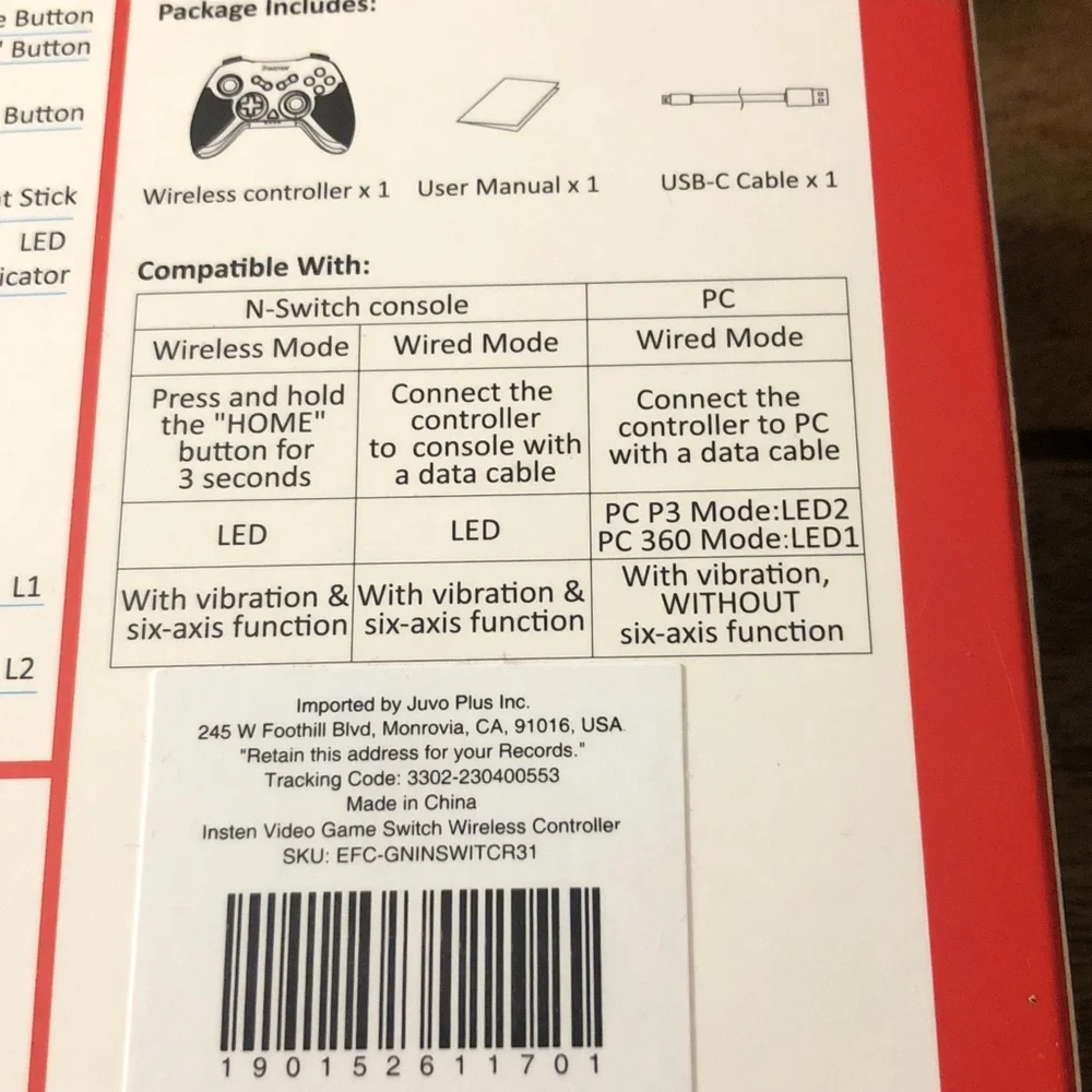 Wireless Controller for Nintendo Switch & PC - Black